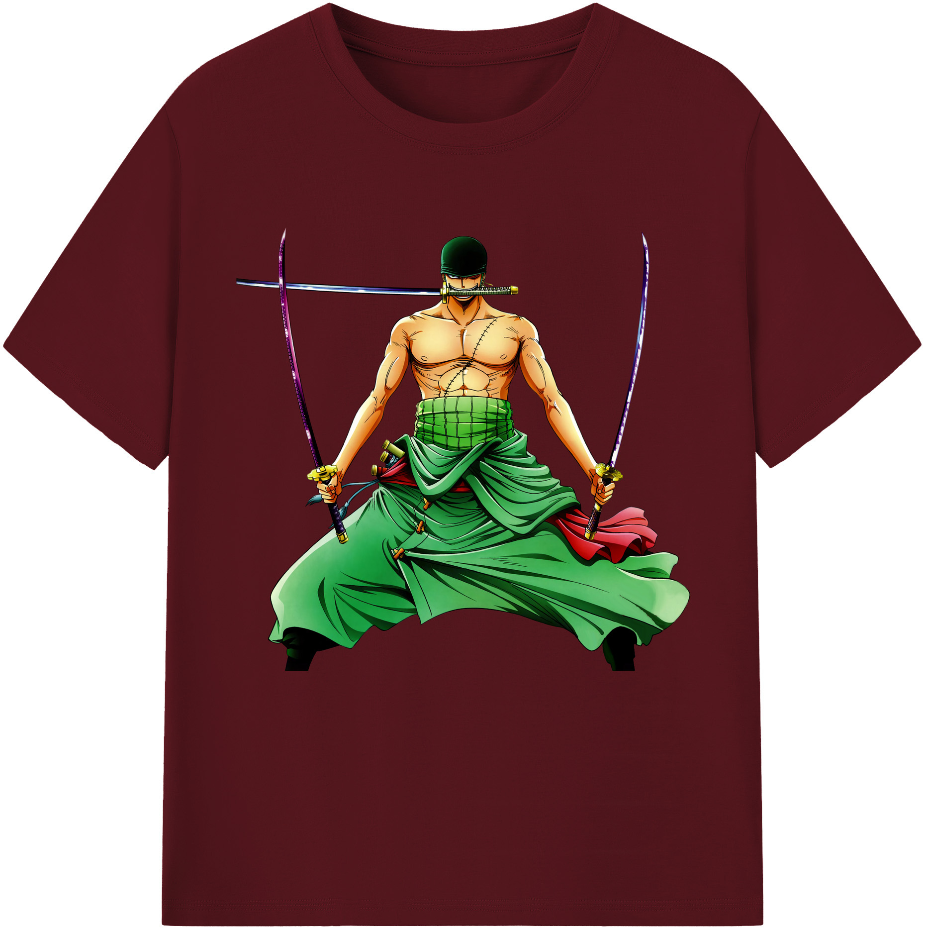 ワンピース ロロノア・ゾロ ONE PIECE Roronoa Zoro 綿100％半袖Tシャツ（フロントプリント）
